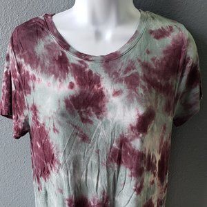 Red and green tie dye tunic shirt